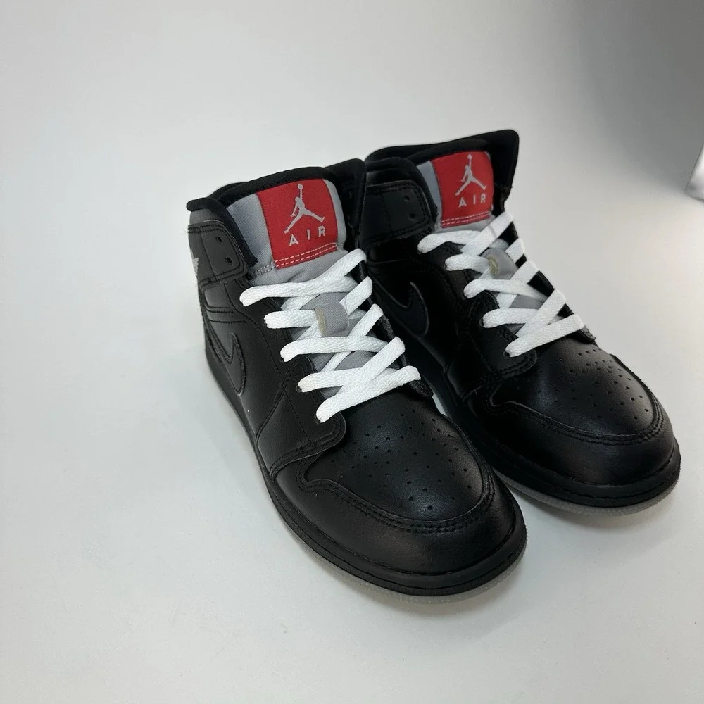 Nike Air Jordan 1 Mid GS Black Gym Red Youth 4.5Y Sneakers